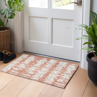 Piper Looms Chantille Stripes ACN905 Salmon Machine Washable Area Rug Scatter Lifestyle Image Feature
