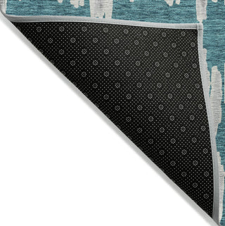 Piper Looms Chantille Stripes ACN905 Teal Machine Washable Area Rug Backing Image