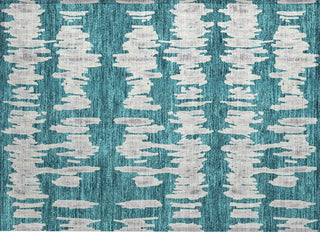 Piper Looms Chantille Stripes ACN905 Teal Machine Washable Area Rug Scatter Main Image