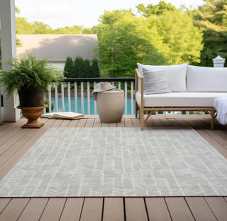 Piper Looms Chantille Arrows ACN906 Beige Machine Washable Area Rug Outdoor Lifestyle Image Feature