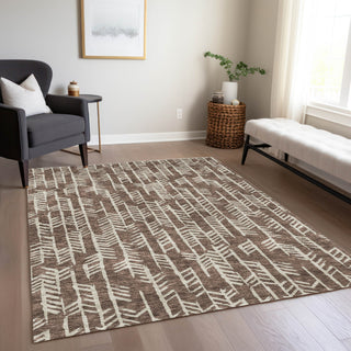 Piper Looms Chantille Arrows ACN906 Brown Machine Washable Area Rug Lifestyle Image Feature