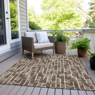 Piper Looms Chantille Arrows ACN906 Brown Machine Washable Area Rug Outdoor Lifestyle Image Feature