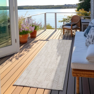 Piper Looms Chantille Arrows ACN906 Ivory Machine Washable Area Rug Runner Outdoor Lifestyle Image Feature