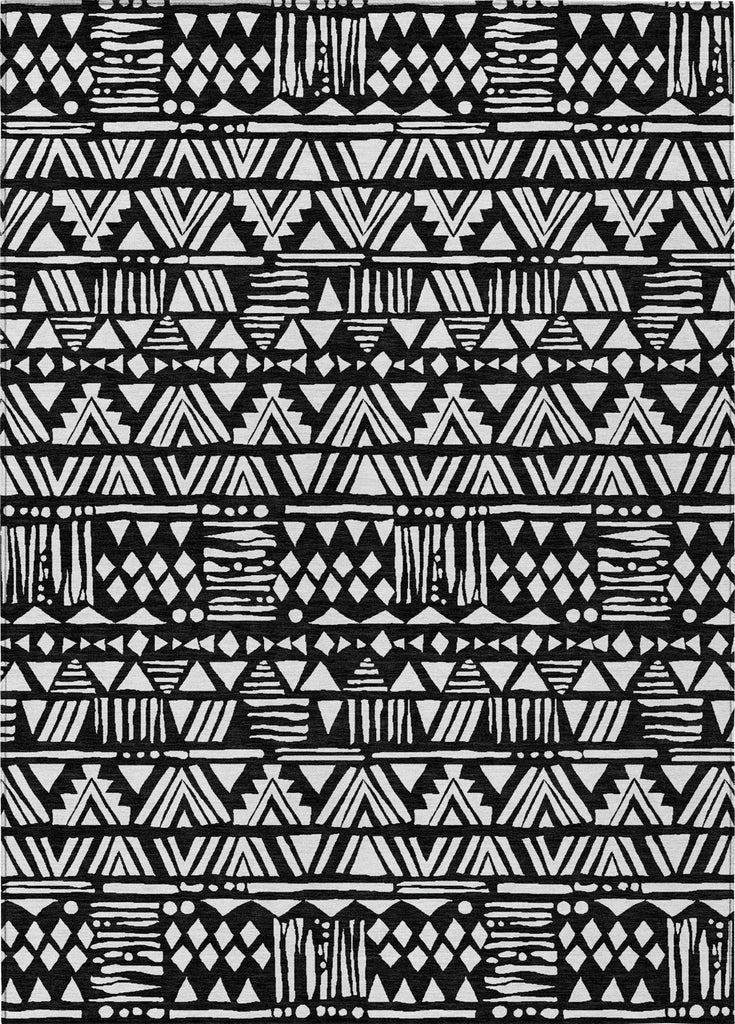 Piper Looms Chantille Southwest ACN907 Black Machine Washable Area Rug main image