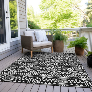 Piper Looms Chantille Southwest ACN907 Black Machine Washable Area Rug Outdoor Lifestyle Image Feature