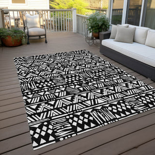 Piper Looms Chantille Southwest ACN907 Black Machine Washable Area Rug Outdoor Lifestyle Image Feature