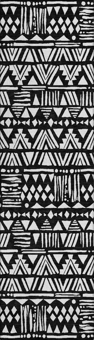 Piper Looms Chantille Southwest ACN907 Black Machine Washable Area Rug Runner Main Image