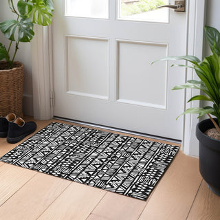 Piper Looms Chantille Southwest ACN907 Black Machine Washable Area Rug Scatter Lifestyle Image Feature