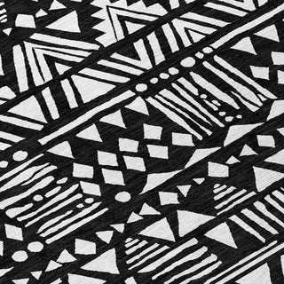 Piper Looms Chantille Southwest ACN907 Black Machine Washable Area Rug Swatch Image