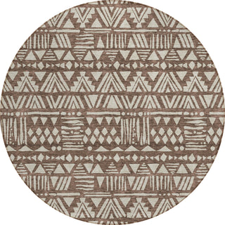 Piper Looms Chantille Southwest ACN907 Brown Machine Washable Area Rug Round Main Image