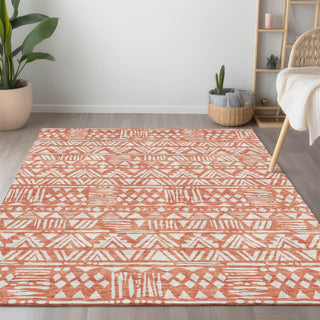 Piper Looms Chantille Southwest ACN907 Coral Machine Washable Area Rug Lifestyle Image Feature
