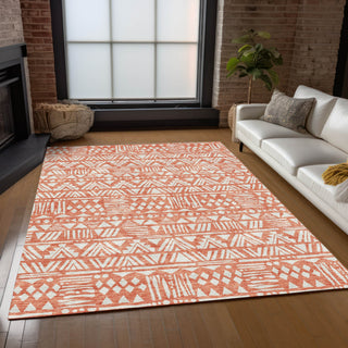 Piper Looms Chantille Southwest ACN907 Coral Machine Washable Area Rug Lifestyle Image Feature