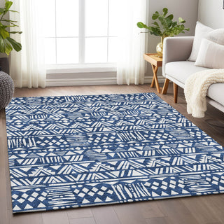 Piper Looms Chantille Southwest ACN907 Navy Machine Washable Area Rug Lifestyle Image Feature