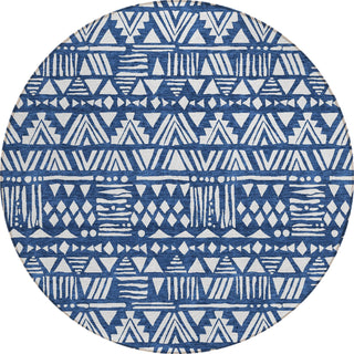 Piper Looms Chantille Southwest ACN907 Navy Machine Washable Area Rug Round Main Image