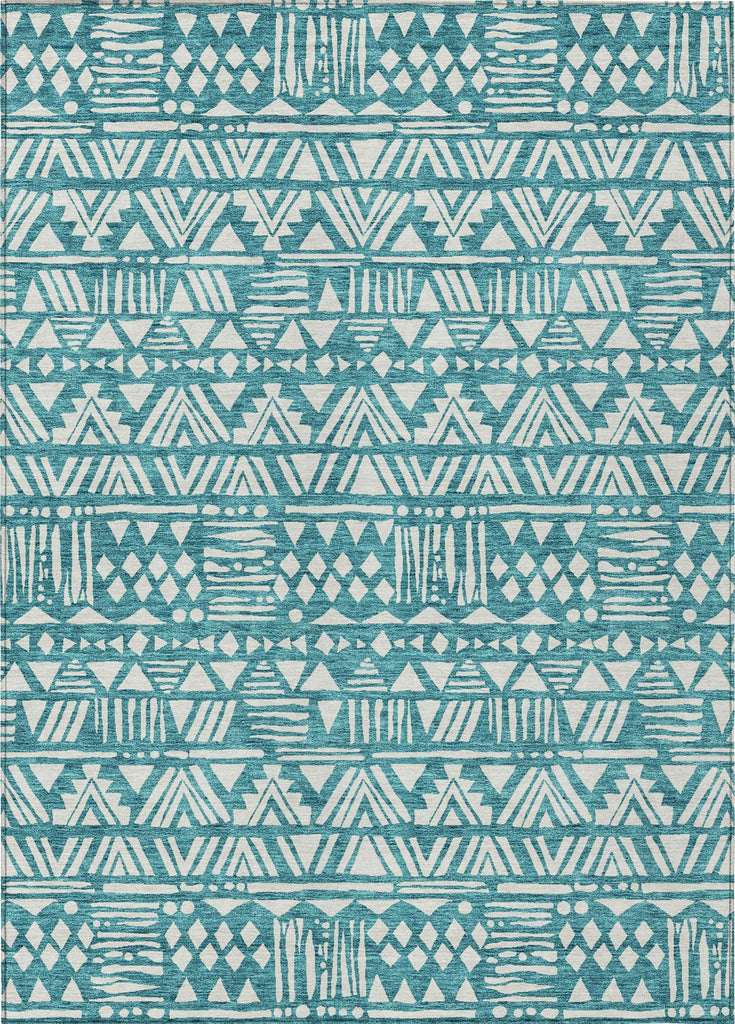 Piper Looms Chantille Southwest ACN907 Teal Machine Washable Area Rug main image