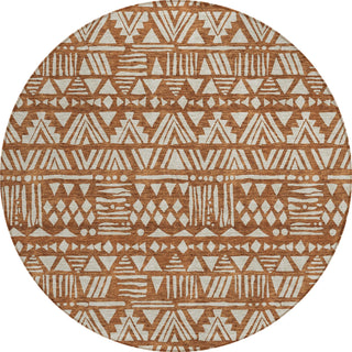 Piper Looms Chantille Southwest ACN907 Terracotta Machine Washable Area Rug Round Main Image