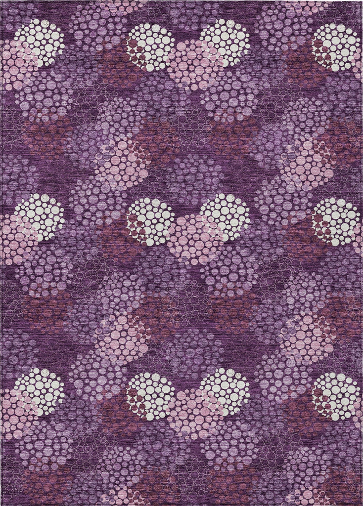 Piper Looms Chantille Circles ACN908 Eggplant Machine Washable Area Rug main image