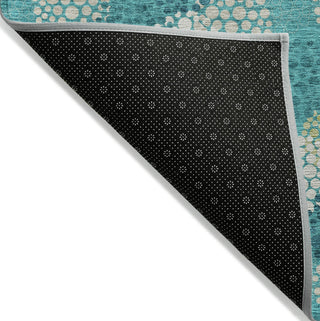 Piper Looms Chantille Circles ACN908 Emerald Machine Washable Area Rug Backing Image