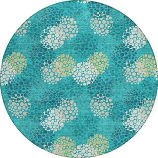 Piper Looms Chantille Circles ACN908 Emerald Machine Washable Area Rug Round Main Image