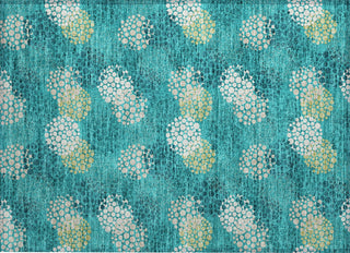 Piper Looms Chantille Circles ACN908 Emerald Machine Washable Area Rug Scatter Main Image