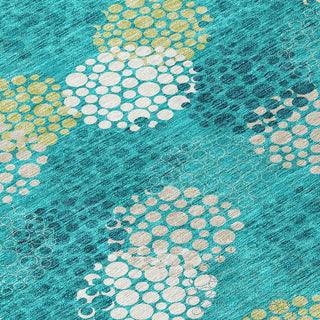 Piper Looms Chantille Circles ACN908 Emerald Machine Washable Area Rug Swatch Image