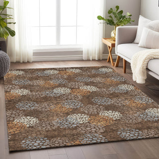 Piper Looms Chantille Circles ACN908 Fudge Machine Washable Area Rug Lifestyle Image Feature