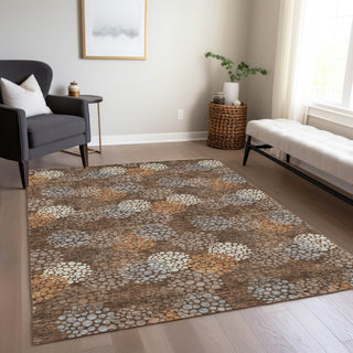 Piper Looms Chantille Circles ACN908 Fudge Machine Washable Area Rug Lifestyle Image Feature