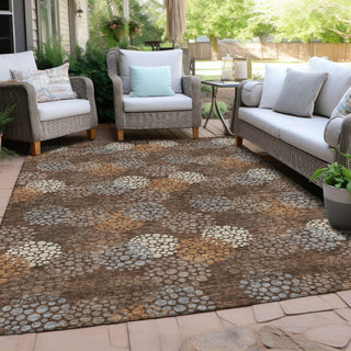 Piper Looms Chantille Circles ACN908 Fudge Machine Washable Area Rug Outdoor Lifestyle Image Feature