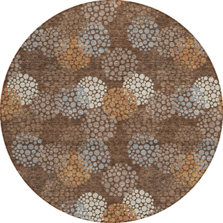 Piper Looms Chantille Circles ACN908 Fudge Machine Washable Area Rug Round Main Image