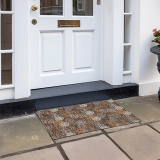 Piper Looms Chantille Circles ACN908 Fudge Machine Washable Area Rug Scatter Outdoor Lifestyle Image Feature