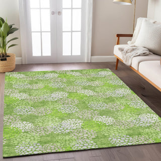 Piper Looms Chantille Circles ACN908 Green Machine Washable Area Rug Lifestyle Image Feature