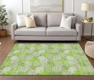 Piper Looms Chantille Circles ACN908 Green Machine Washable Area Rug Lifestyle Image Feature