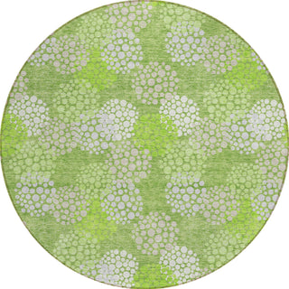 Piper Looms Chantille Circles ACN908 Green Machine Washable Area Rug Round Main Image