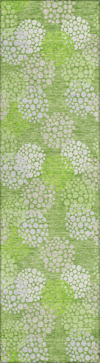 Piper Looms Chantille Circles ACN908 Green Machine Washable Area Rug Runner Main Image