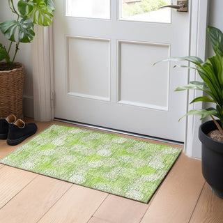Piper Looms Chantille Circles ACN908 Green Machine Washable Area Rug Scatter Lifestyle Image Feature