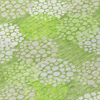 Piper Looms Chantille Circles ACN908 Green Machine Washable Area Rug Swatch Image