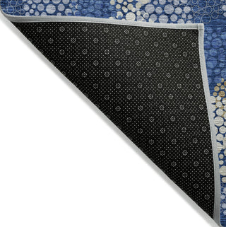 Piper Looms Chantille Circles ACN908 Navy Machine Washable Area Rug Backing Image