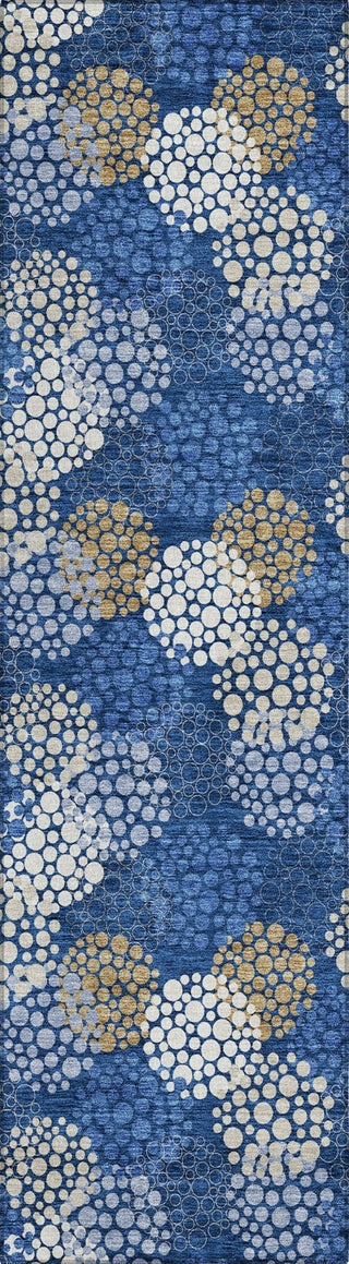 Piper Looms Chantille Circles ACN908 Navy Machine Washable Area Rug Runner Main Image
