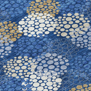 Piper Looms Chantille Circles ACN908 Navy Machine Washable Area Rug Swatch Image