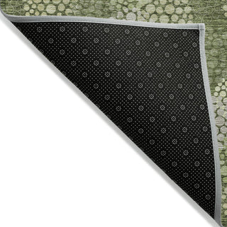 Piper Looms Chantille Circles ACN908 Olive Machine Washable Area Rug Backing Image