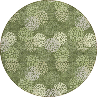 Piper Looms Chantille Circles ACN908 Olive Machine Washable Area Rug Round Main Image