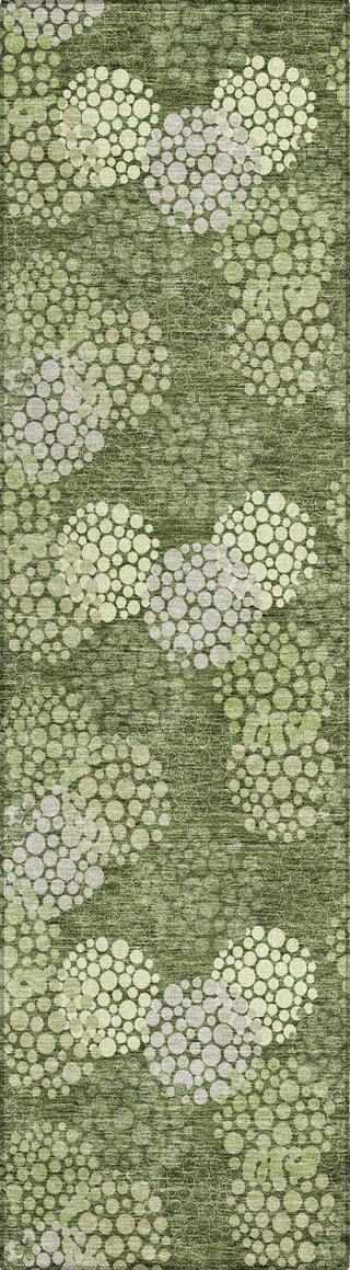 Piper Looms Chantille Circles ACN908 Olive Machine Washable Area Rug Runner Main Image