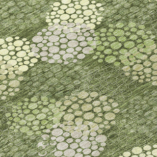 Piper Looms Chantille Circles ACN908 Olive Machine Washable Area Rug Swatch Image