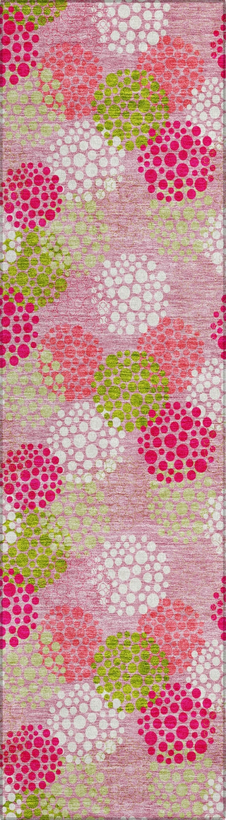 Piper Looms Chantille Circles ACN908 Pink Machine Washable Area Rug Runner Main Image