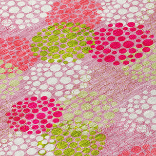 Piper Looms Chantille Circles ACN908 Pink Machine Washable Area Rug Swatch Image