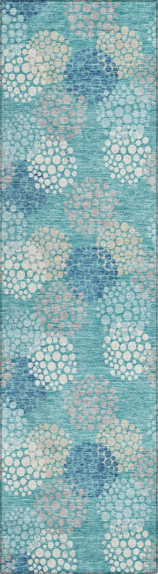 Piper Looms Chantille Circles ACN908 Teal Machine Washable Area Rug Runner Main Image