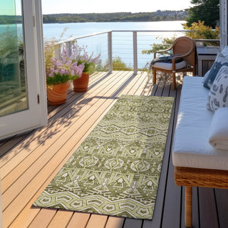 Piper Looms Chantille Moroccan ACN909 Aloe Machine Washable Area Rug Runner Outdoor Lifestyle Image Feature