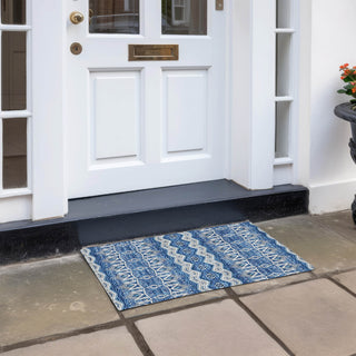 Piper Looms Chantille Moroccan ACN909 Blue Machine Washable Area Rug Scatter Outdoor Lifestyle Image Feature