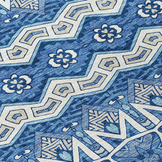 Piper Looms Chantille Moroccan ACN909 Blue Machine Washable Area Rug Swatch Image