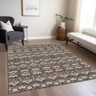 Piper Looms Chantille Moroccan ACN909 Brown Machine Washable Area Rug Lifestyle Image Feature